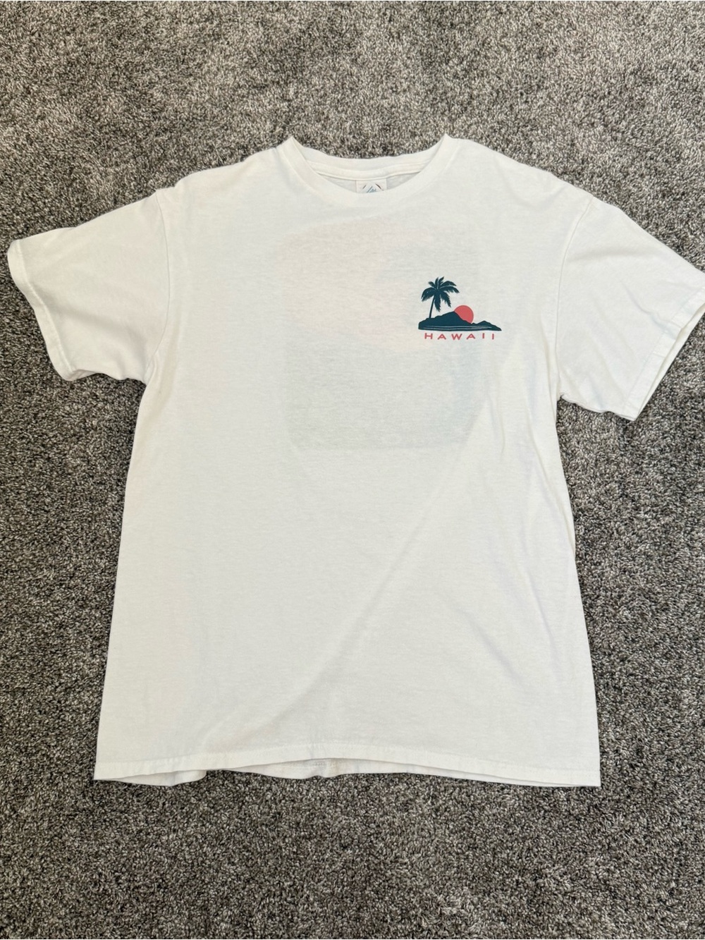 Hawaii Palm-Graphic Short Sleeve Tee - White
